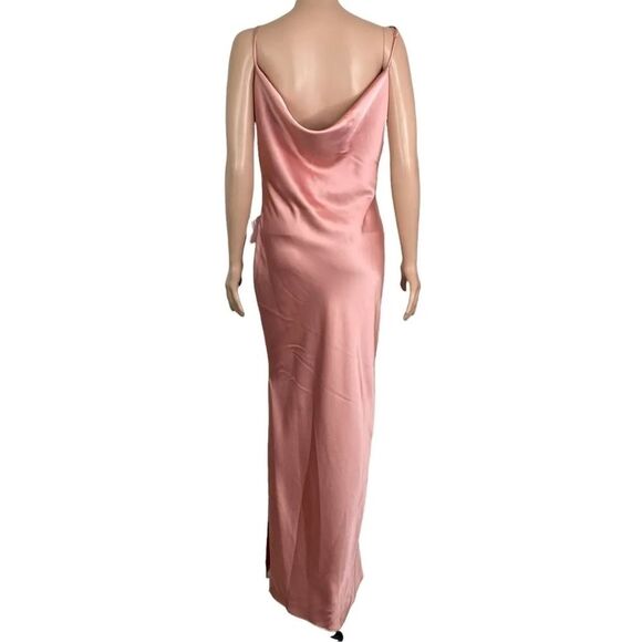 NWT Social Bridesmaids Desert Rose Charmeuse Cowl maxi gown sz XL - Picture 2 of 12